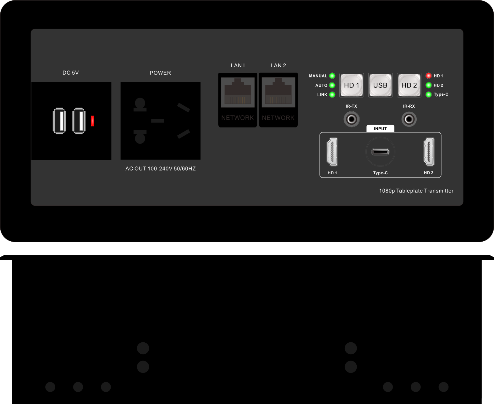 LHDT 2HDMI+1TC桌插发射